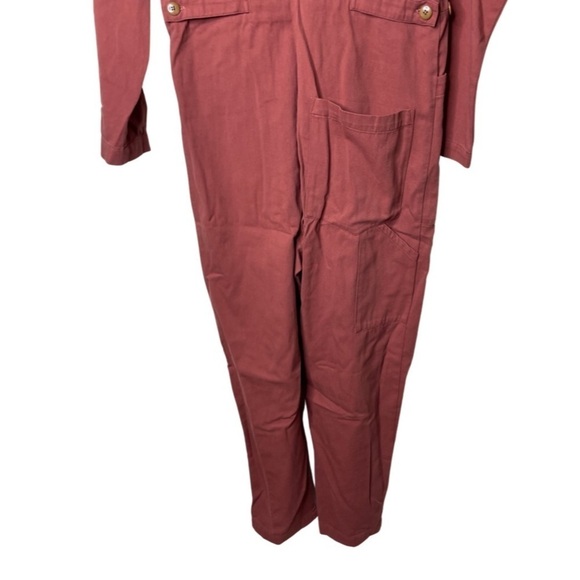 Ilana Kohn Long Sleeve Chichi Utility Coverall Jumpsuit in soft rust red sz XS - Picture 4 of 11